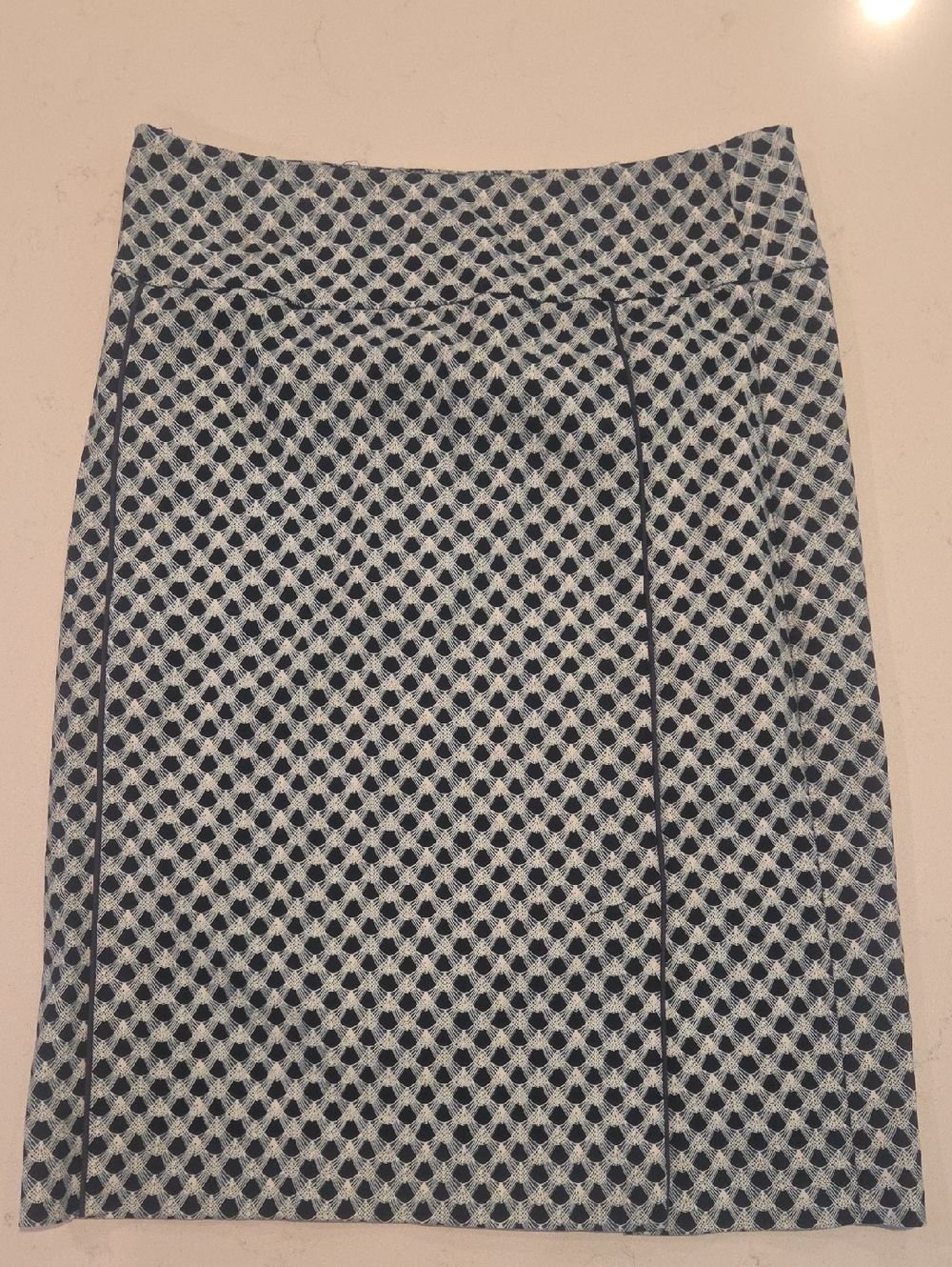 Margaret M Black and White Geometric Pencil Skirt